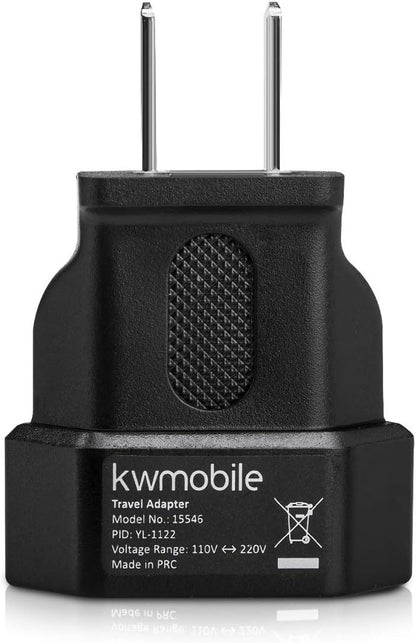kwmobile 3x Travel Adapter for USA - Plug for USA Canada Mexico for Charging Mobile Phone Tablet PC - Pack of 3 Adapter
