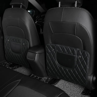 TSUGAMI 2PCS Car Kick Mats, PVC Backseat Protector Cover Pad with Storage Bag, Seat Pad Cover for Kids Feet, Waterproof Guard Prevent Dirt and Trampling, Auto Interior Accessories (Black)