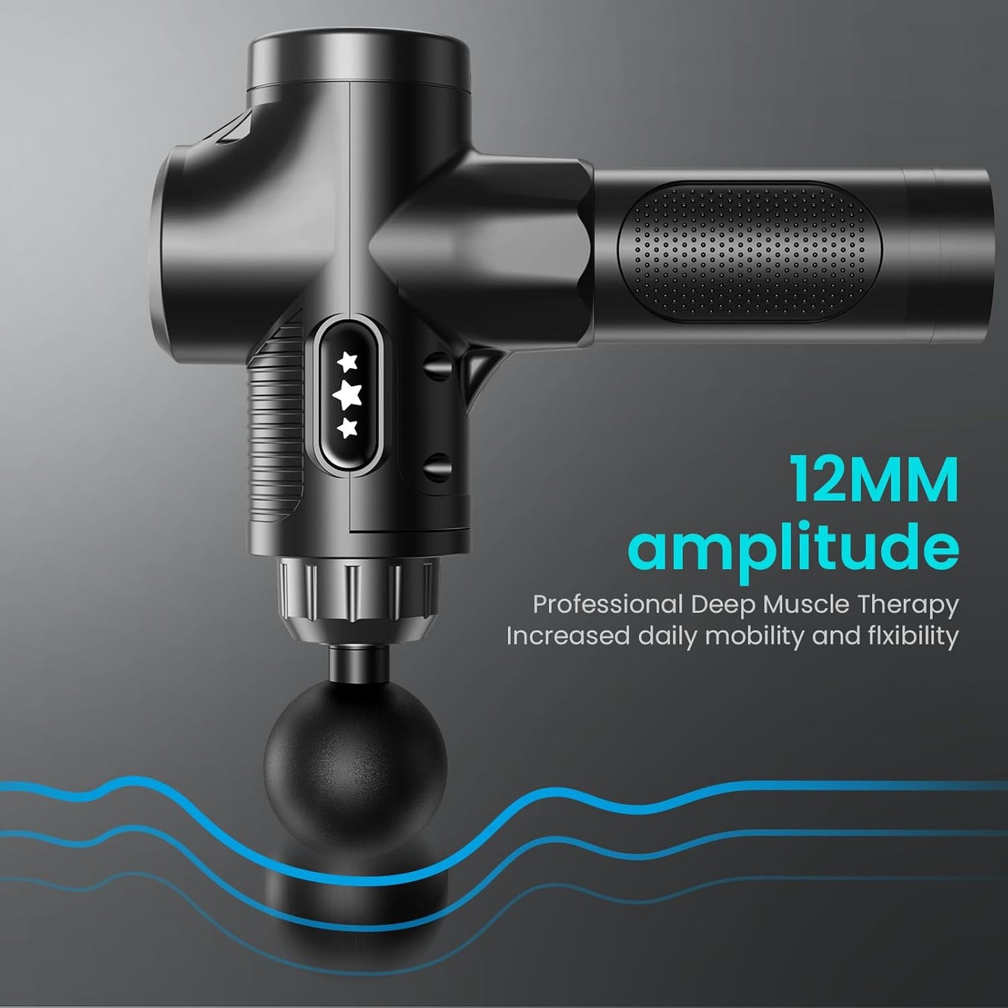 Muscle Massage Gun, 30 Speeds Deep Tissue Muscle Massager Gun, 2500 mAh Rechargeable Battery, 3300RPM Silent Electric Massager, 10 Heads, LCD Touch Screen