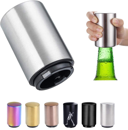 Push Down Bottle Opener,Magnetic Beer Bottle Opener,Press Down Automatic Bottle Opener,Magnet Beer Cola Soda Crown Cap Top Bottle Opener Tool Kitchen Gadgets Accessories Gifts for Men