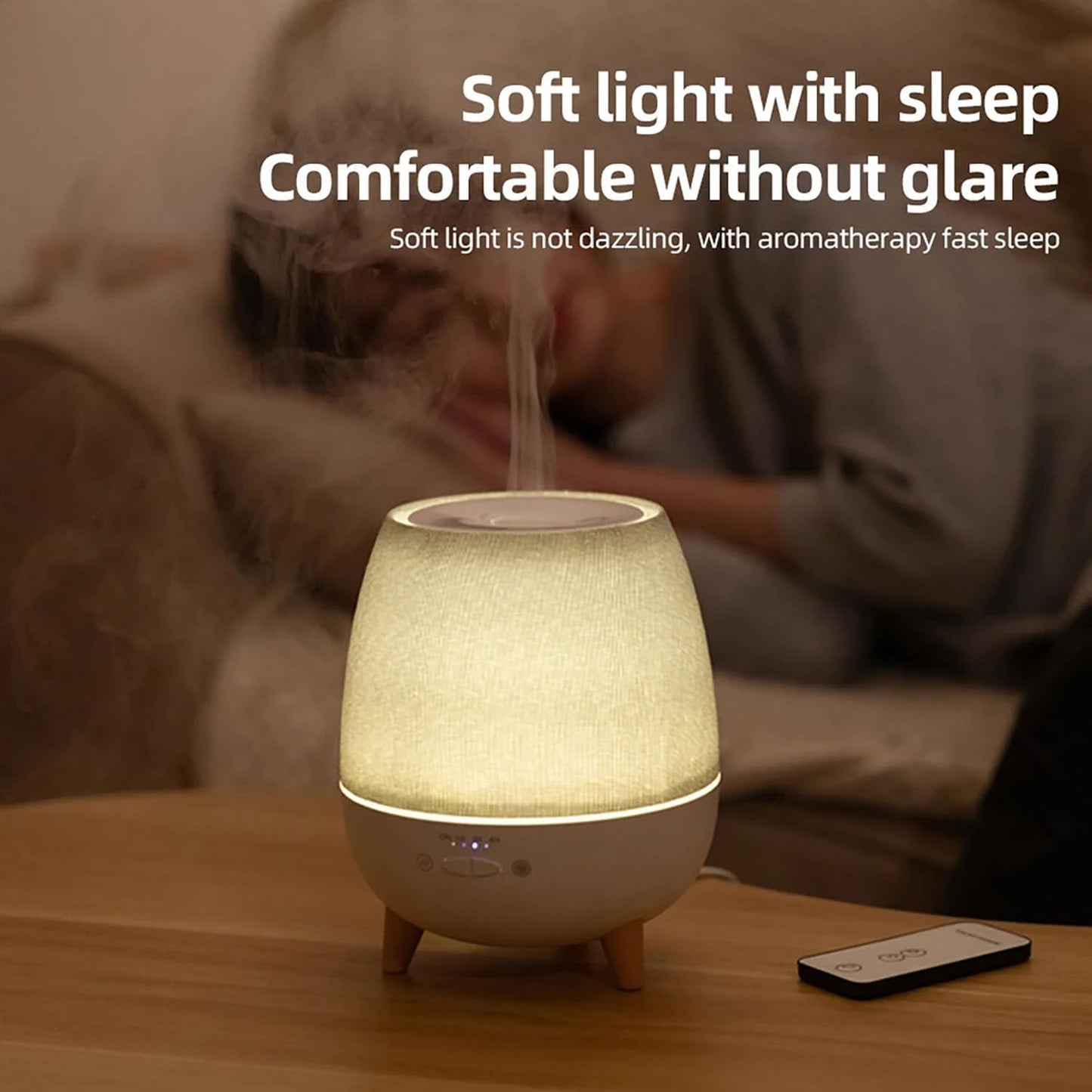 300ml Essential Oil Aroma Diffuser with Remote Control Timer Waterless Auto-Off Protection LED Warm Night Lamp Air Humidifier for Bedroom Home Yoga Spa