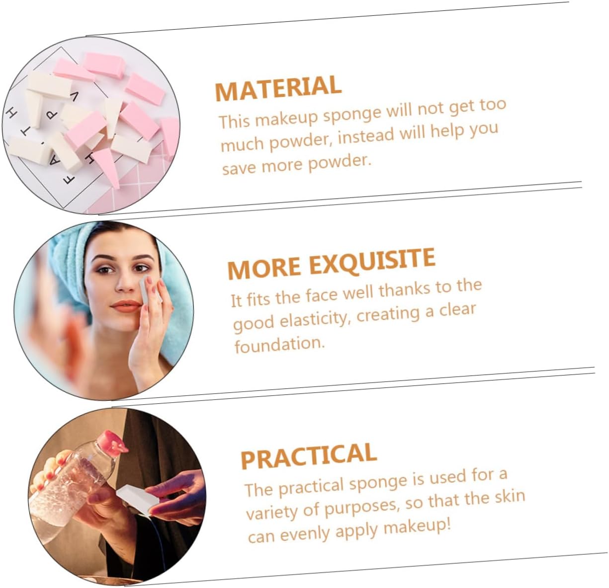 NIYANGLE 50Pezzi Sponge Makeup Applicator Spugnettper Polvere Accessori Cosmetici Professionali Per Applicazione Umida Per Fondotinta