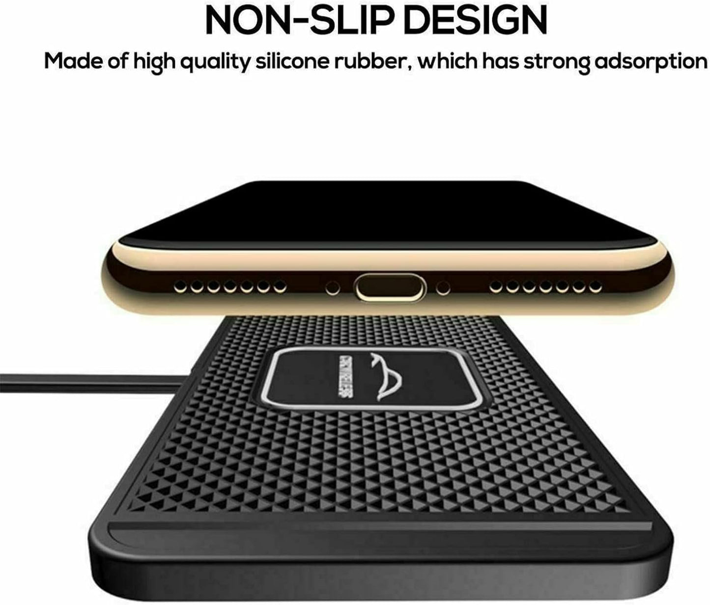 Car Wireless Charger Pad, Non-Slip Car Phone Charger, QI Wireless Fast Charging Charger Mat, Portable Wireless Charging Pad