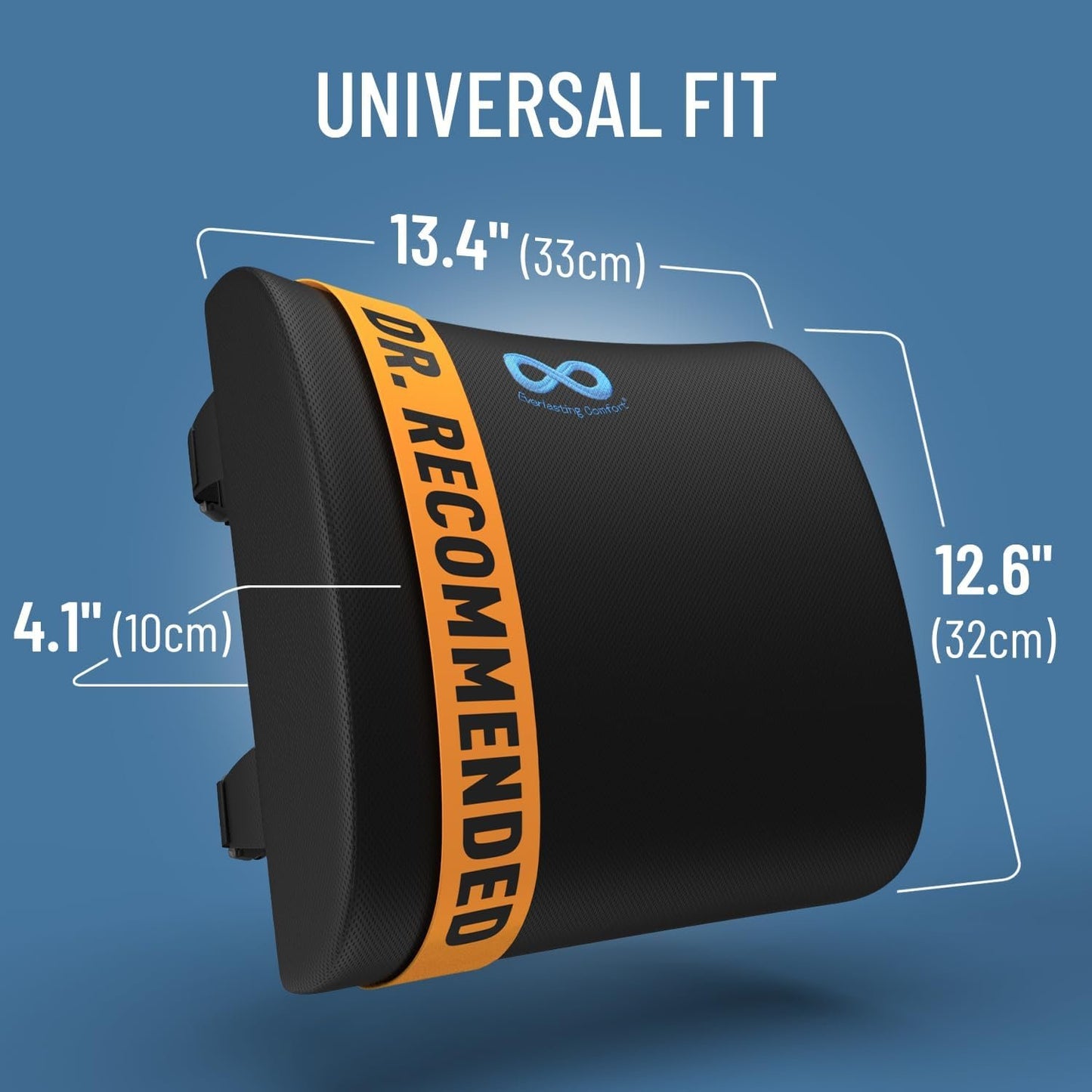 Everlasting Comfort Memory Foam Gel Infused Lumbar Support for Office Chair - Ventilated Lumbar Support Pillow - Perfect Work from Home Accessories