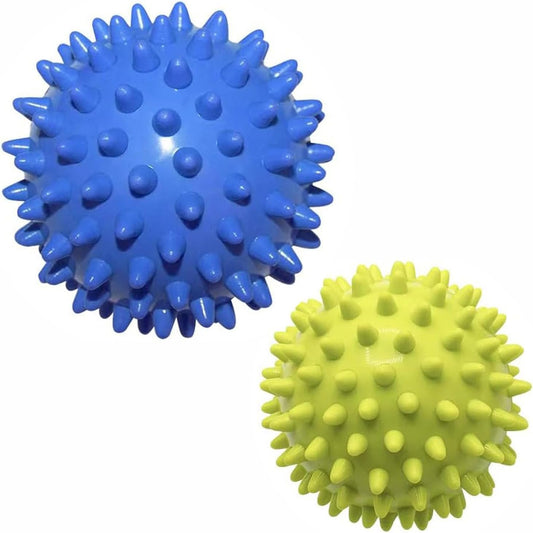 BEANPRECOY 2 Spiky Massage Balls Trigger Point Massager Therapy Balls Back Deep Tissue Massage Spiny Balls Foot Massager Myofascial Release Pain Relief Plantar Fasciitis Relief All Over Body pain