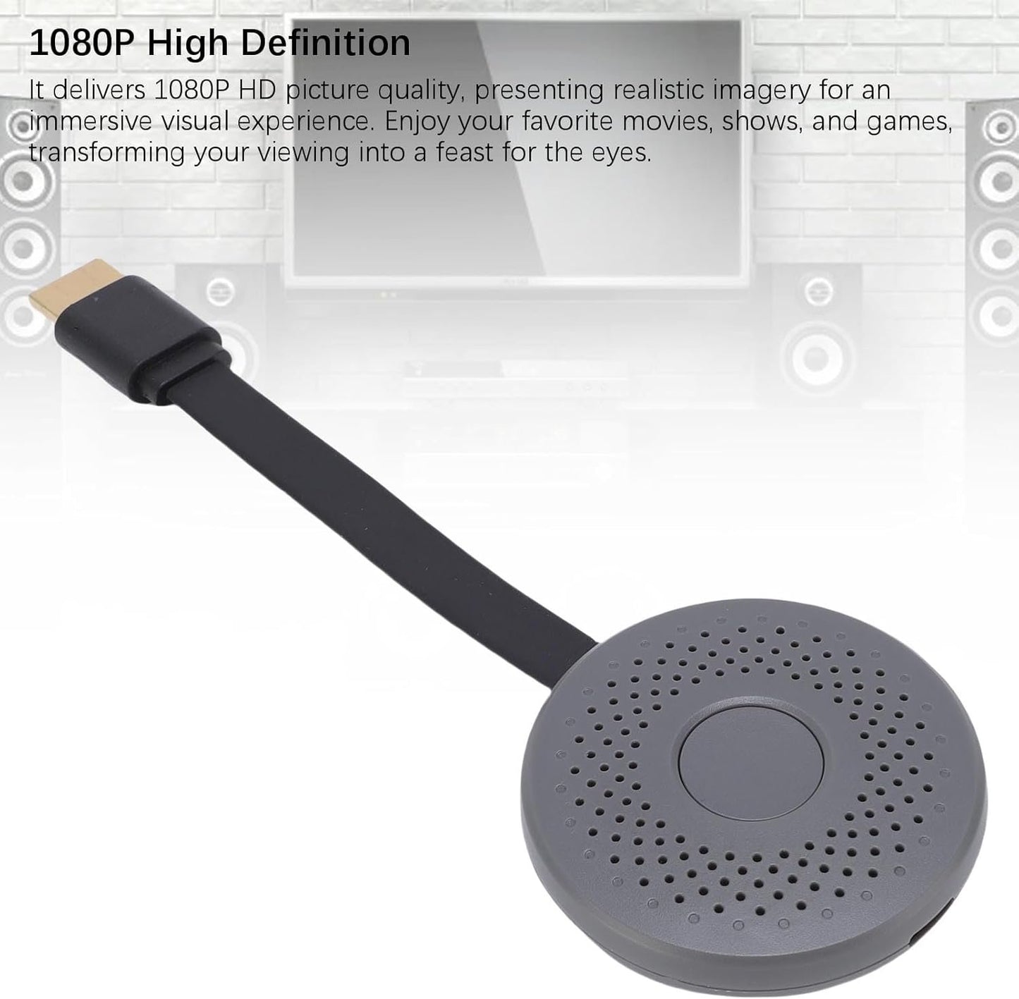 Wireless HD Display Adapter, USB C 1080P Wireless Phone to TV Screen Mirroring Adapter, 2.4G 5G HD Display Dongle Adapter, for Android and for OS X, for Wins 10 and Above