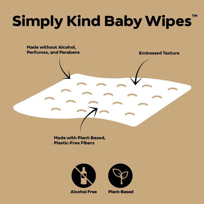 DYPER - 99% Water Based Baby Wipes 100% Made from Plant-Based* & Honest for Sensitive Skin, Fragrance & Plastic-Free - Unscented, Pack of 12 (720 Count)