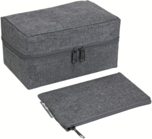 Bigso Box of Sweden Organizer salvaspazio e borsetta – Accessorio da viaggio per valigia e vestiti – Borsa accessori in poliestere colore grigio, 22 cm x 13 cm x 12 cm