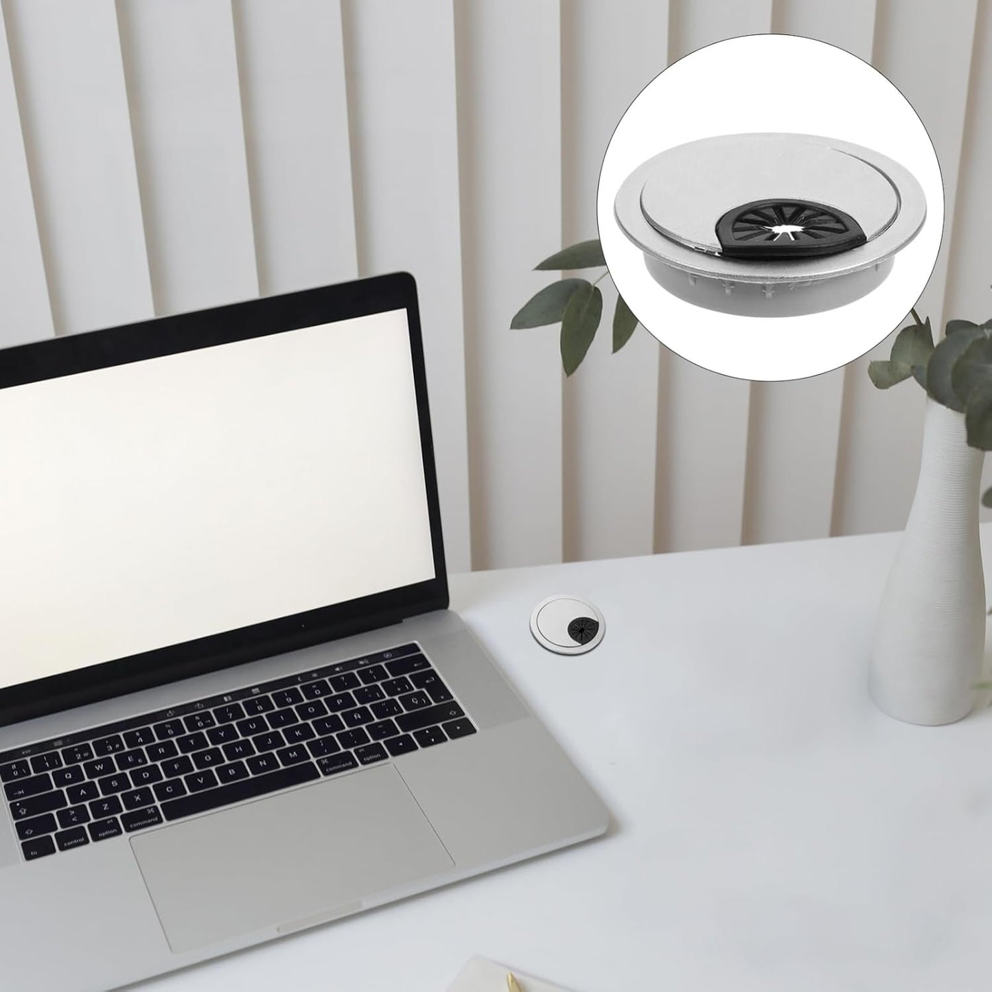LABRIMP 20pcs Round Cable Grommets Wire Hole Covers for Desk Cable Management Elegant Design for Home Office Workspace Organization