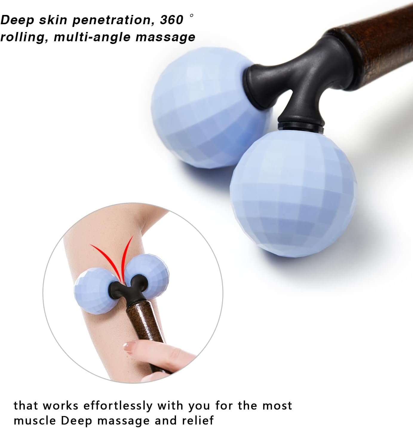 Lyanxinlei Muscle Massage Roller - Body Massage Tools Myofascial Trigger Points Reduce Muscle Soreness Tightness Leg Cramps for Circulation, Stress, Arthritis and Hand Pain Relief & Recovery (Blue)