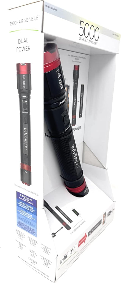 Infinity X1 Dual Power Rechargeable Flashlight 5000 Lumens