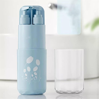 Travel Toiletry Cup Set, Multi-Functional Kit, Portable Travel Must-Haves, Compact Bathroom Organizer, Leak-Proof Containers, for Business Trip School Camping Use, 8.27 x 2.68 x 2.68 inches, blue