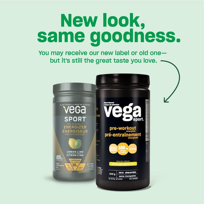 Vega Sport Pre-Workout Energizer, Lemon Lime (30 Servings) & Sport Hydration Electrolyte Powder Lemon Lime (40 Servings)