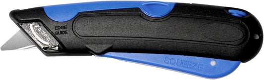 COSCO 091508 Easycut Cutter Knife w/Self-Retracting Safety-Tipped Blade, Black/Blue