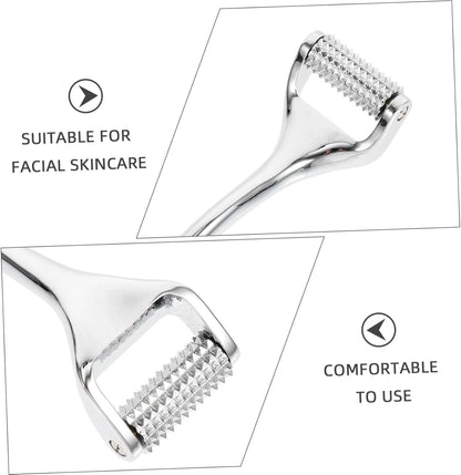 MOTHNUR 1Pc Skin Care Pin Walker Beauty Device Wrinkle Removal Zinc Alloy Cleanser Facial Skin Care Massager Silver