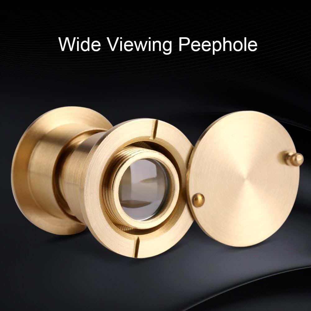 Spioncino per Porta con Copertura per la Privacy, Angolo di Visione Unidirezionale Spioncino per Spioncino di Sicurezza con Copertura per la Privacy Rotante Larghezza 28 Mm per (Oro)