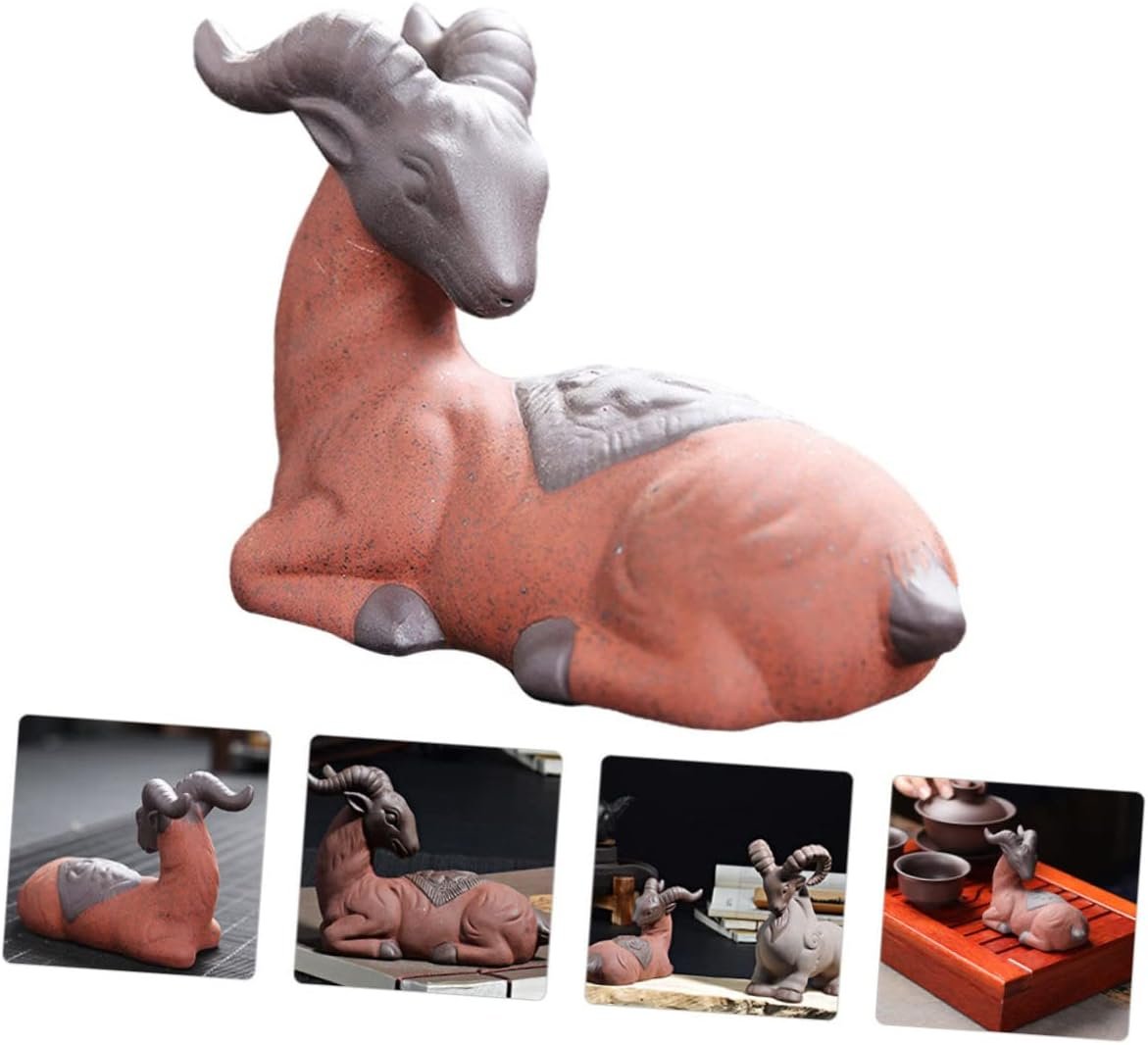 LIGIGWASH 1 Pz Ornamenti Decorativi di Agnello Gadget casa oggettistica casa Decorazioni per la casa Animali Ornamento Artigianale Viola Arredamento Unico in Argilla Viola Zisha Ceramica