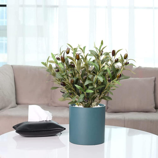 DVGUN 5 Pack Olive Branches Artificial Plants Greenery Stems Olive Leaves Fake Fruits Silk Plants