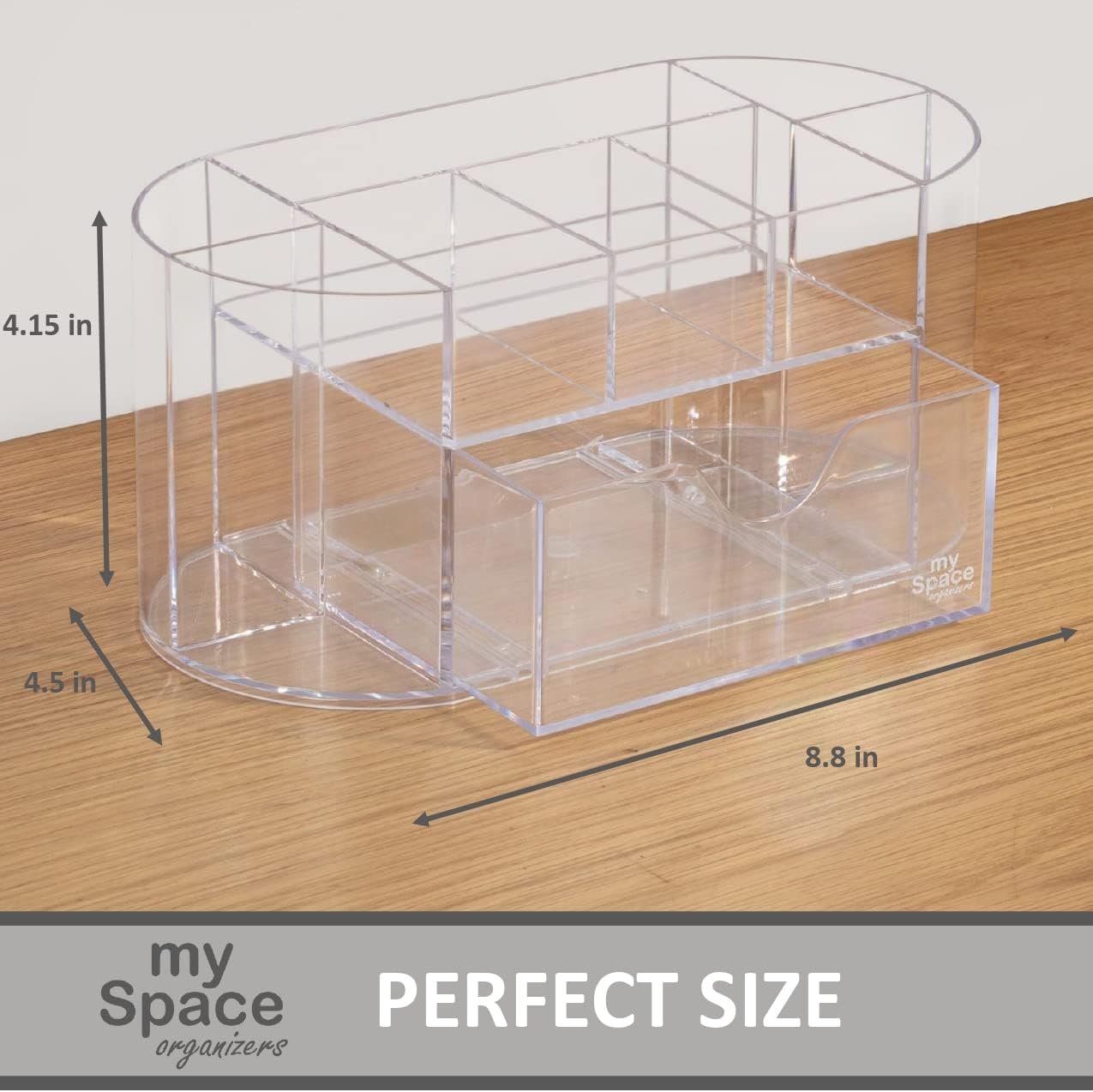 Desk Organizer Pen Holder Acrylic for Office Supplies and Desk Accessories Clear Office Organization Desktop Organizer for Room College Dorm Home School (Clear)