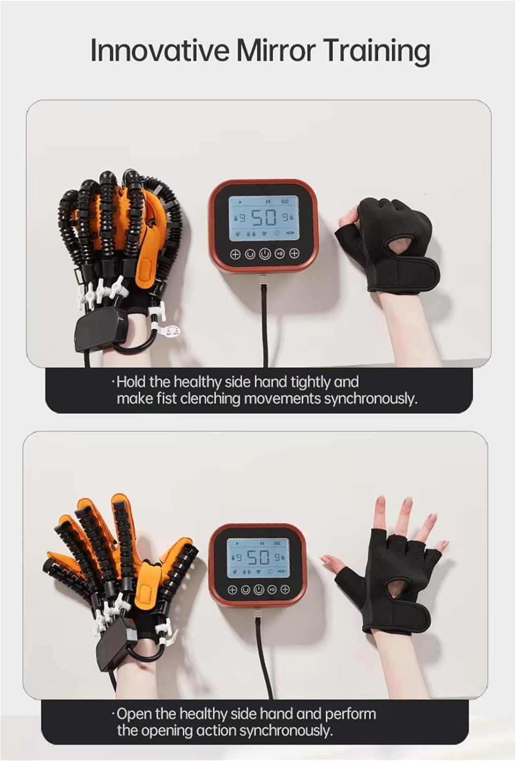 XGXHIN Guanti Robot di Riabilitazione Hemiplegia, Finger e Hand Funzione Recupera Attrezzatura di Allenamento, Tempo e Intensità Regolabili