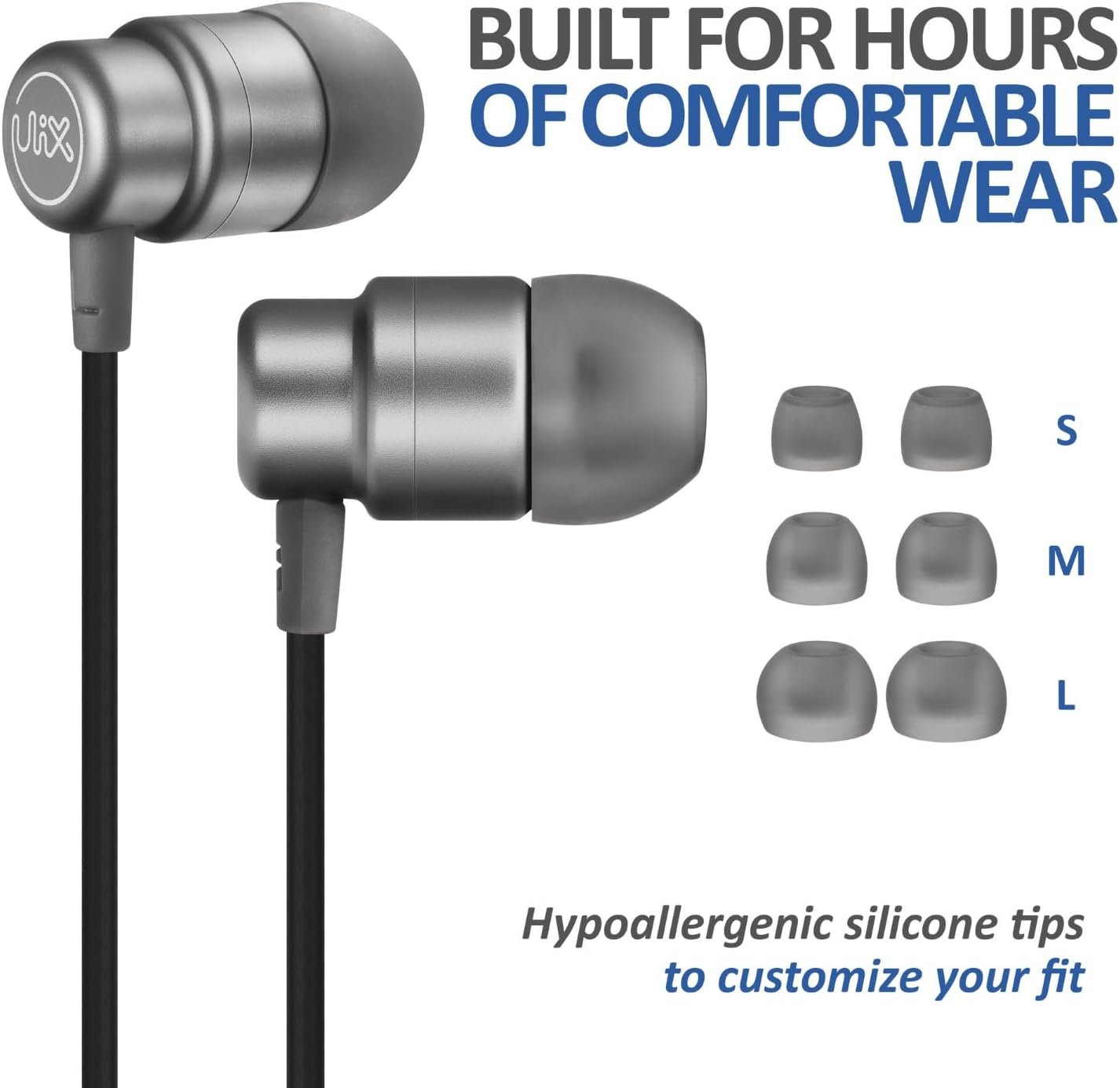 ULIX Rider USB C Headphones, 5 Years Warranty, Magnetic USB-C Earbuds for iPhone 16 15 Pro Max Plus Samsung Galaxy S24 S23 Ultra S22 S21 FE S20 Z Flip 3 Fold 4 A53 A54, USB Type C Earphones - Grey