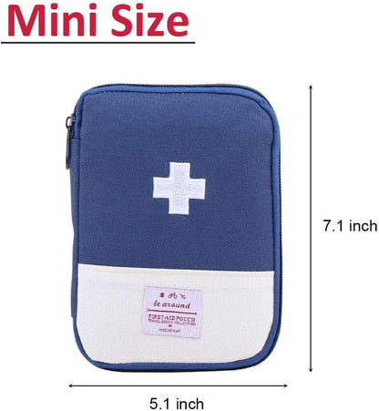 iMapo Portable Mini First Aid Kit, Empty Travel Medicine Bag, Small Medical Organizer Storage Pouch, Pill Drug Package Container for Outdoor Activities Sports Camping Hiking Emergency - Blue