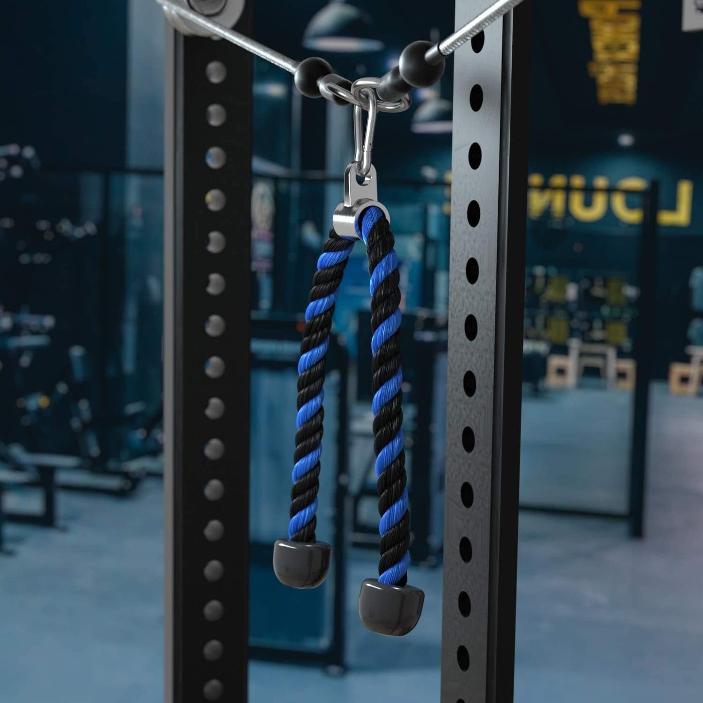 Triceps Rope 70cm/90cm Machine Attachment Cable Nylon Braided Heavy Duty Tricep Rope Cable Attachment for Fitness with Non-Slip HandlesTraining Multi Gym Fitness Workout,Biceps,Triceps,Gym or Home