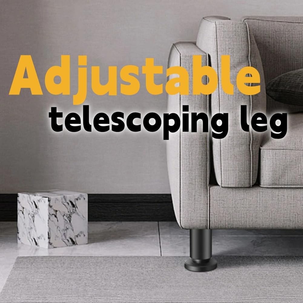 ZDL Height Adjustable Furniture Feet, 2 Pieces Adjustable Feet for Bed, Metal Supports for Furniture, Adjustable Desk Feet, Slatted Foot Support, Adjustable Feet for Furniture, Sofa