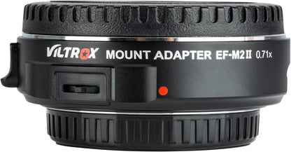 VILTROX EF-M2II 0.71x Speed-Booster MFT Adapter for EF Lens Mount to Micro 4/3 Cameras GH6 GH5M2 BMPCC 4K GH4 GH5 G100 G95 G85 OM-1 EM-1