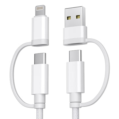 Basesailor iPad Mini 7 Charger,4 in 1 USB C Cable 6.6ft,60W Multi Charger Cord Universal Charging with USB A/Lightning Adapter for AirPods Pro 2 2023,AirPods Max 2024,iPhone 16 15 14,Apple iWatch 10 9