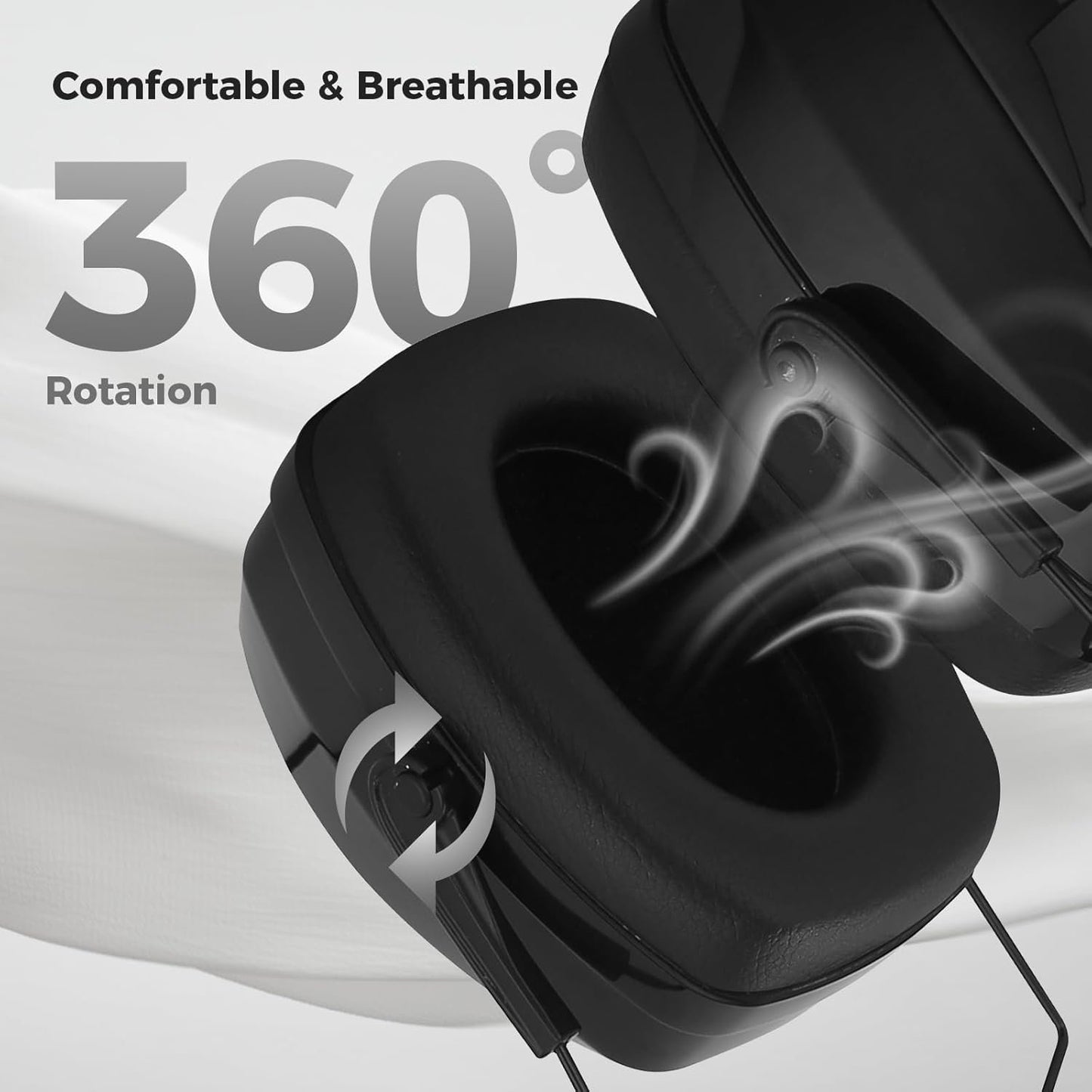 ProCase SNR 36dB Noise Reduction Safety Ear Muffs, NRR 32dB Noise Cancelling Headphones, Hearing Protection Ear Protection for Shooting Gun Range Mowing -Black