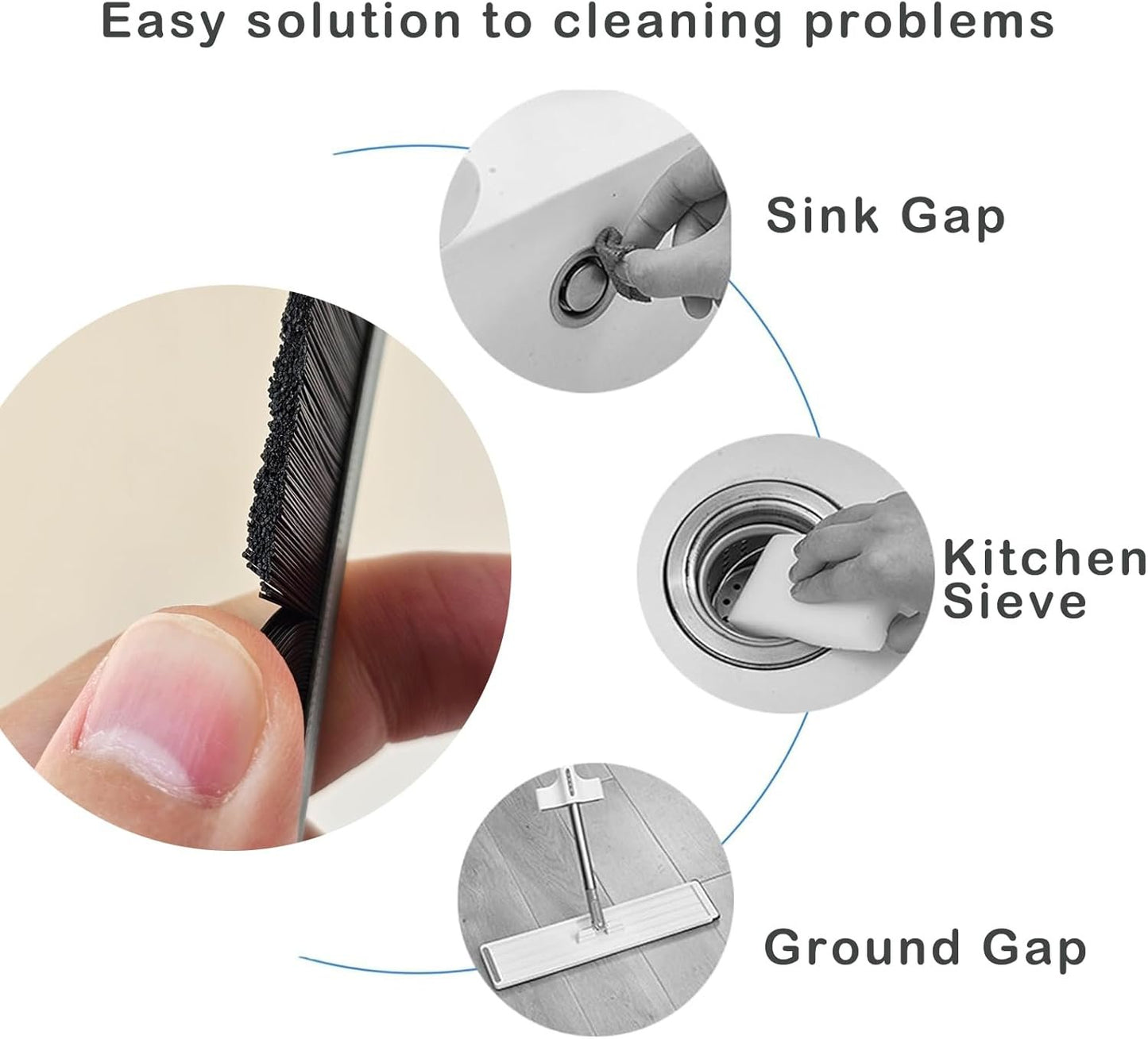Hard Bristle Crevice Cleaning Brush, Multifunctional Gap Scrub Brush for Home Essential, Cleaning Bathrooms, Kitchens, Windows, Faucets, Toilets, Grout and Car