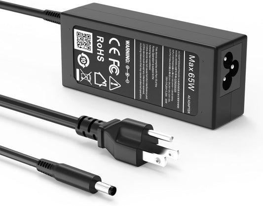 65W 45W Laptop Charger for Dell Inspiron 15 14 13 11 17 3000 5000 7000 Series 3520 3511 3530 3535 5555 5558 5559 5755 3147 7348 2-in-1 XPS 13 0G6j41 0MGJN 4.5mm tip AC Power Adapter Power Cord