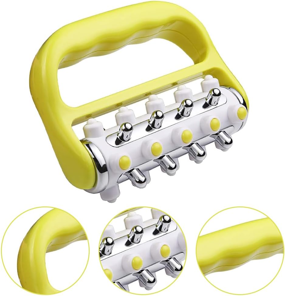 MOTRAIN Deep Tissue Massage Stick, Myofascial Release Tool for Muscle Pain Relief & Cellulite Reduction, Trigger Point Roller for Neck, Back & Legs (Yellow)
