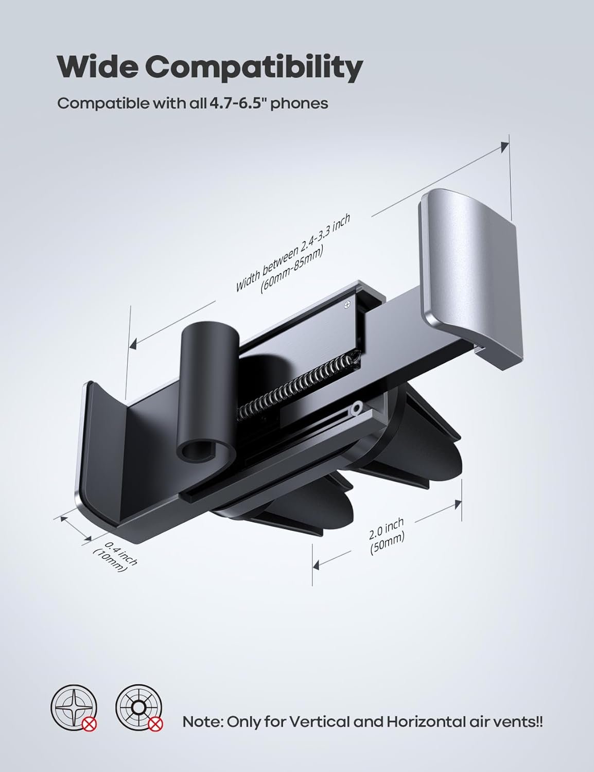 Lamicall Car Phone Holder – Phone Holder for Car Ventilation, 360 Rotation Port for iPhone 16 15 14 13 12 Pro Max Plus Mini XS XR X 8 7, Huawei, Samsung, Other Smartphones