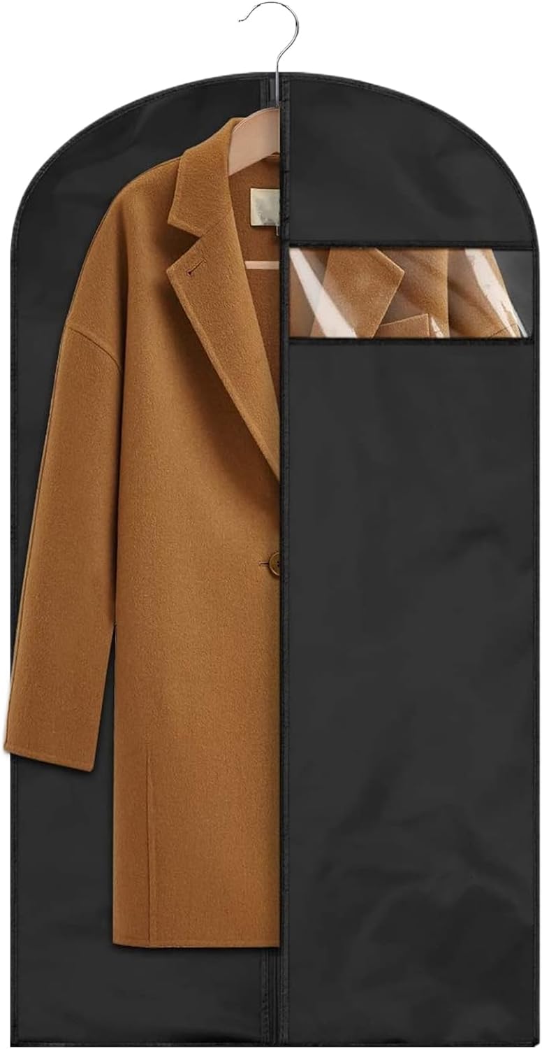 Bags, Coat Storage Organizers, Hangable Space Saver with Zipper, Dustproof Protective Cover Jackets, Shirts, Sweatshirts, Ideal for Closet Organization and Travel Clothing