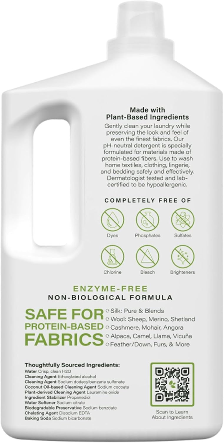 Heritage Park Silk & Wool Laundry Detergent Fragrance Free Hypoallergenic pH Neutral Dermatologically Tested Gentle on Sensitive Skin Enzyme Free Concentrate up to 128 Loads