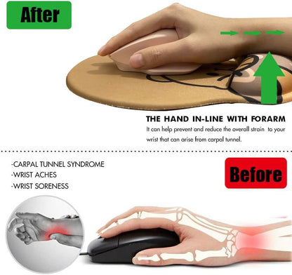 Cute Ergonomic Mouse Pad Wrist Support,[ 20% Larger] Wrist Rest Non-Slip Gel Anime Kawaii 3D Bear Donut Mouse Pads, Silicon Wrist Pad,with Coaster,Easy-Typing,Pain Relief, Game Work Study Home Office