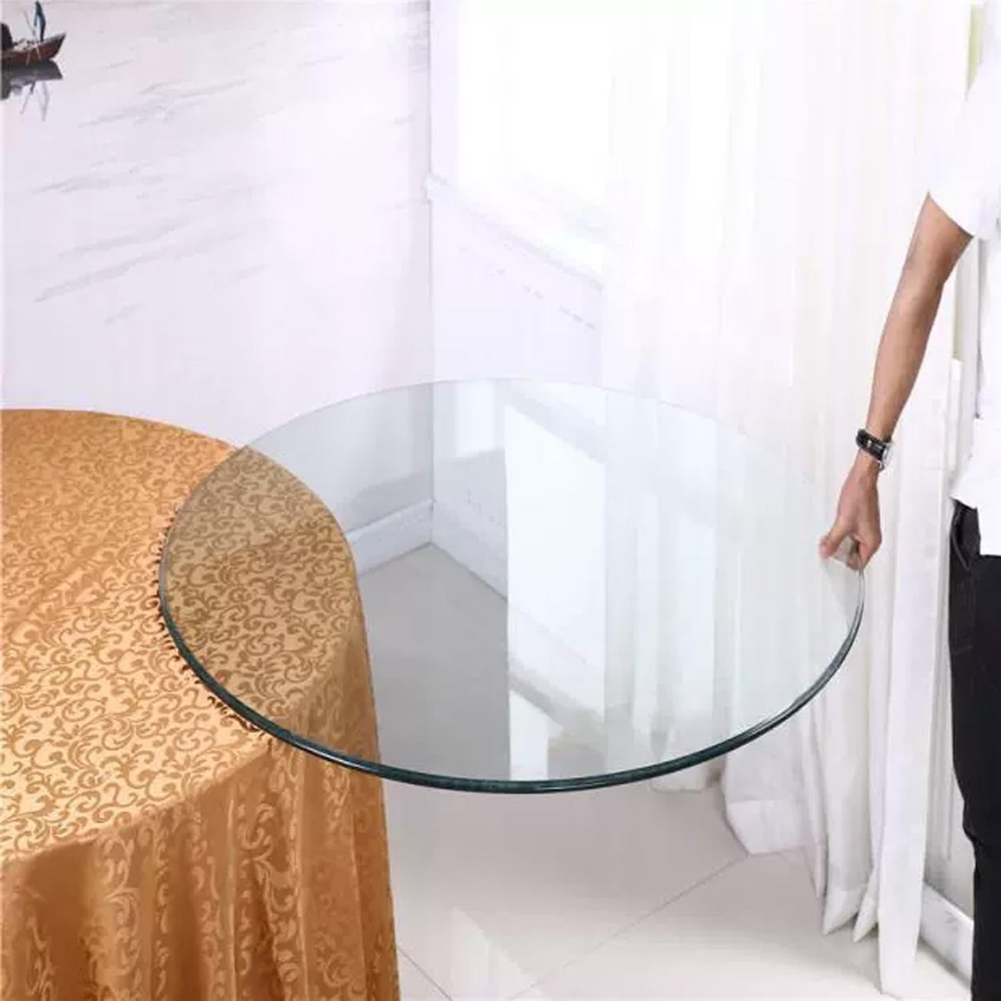 Tempered Glass Round Dining Table Top, 35 cm a 100 cm, Perfect for Center Tavolo, Outdoor Glass Tavolo, Durevole Glass Panel for Elegant Dining Experience