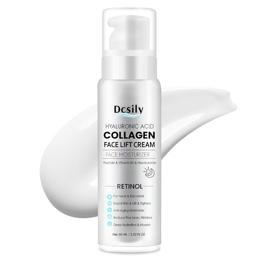 Skin Tighten And Lift Neck Cream: Face Lift Cream 6-in-1 Anti-Aging Moisturizer for Anti Wrinkle - Hydrating Neck Firming Cream with Retinol, Collagen, Peptide, Hyaluronic Acid for Neck & Décolleté