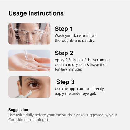 C..u..r..e.s.k.i.n. A.n.t.i. Aging Combo | Anti Aging Cream for Women | Collagen Boost Hyaluronic Acid Serum for Face | Under Eye Cream for Men and Women | Dark Circles Removal