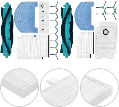 Cleaning Essentials for Conga 2499 Ultra Main Brush, Side Brush and Complete Filter Mop Cloth Dust Bag Set (B)