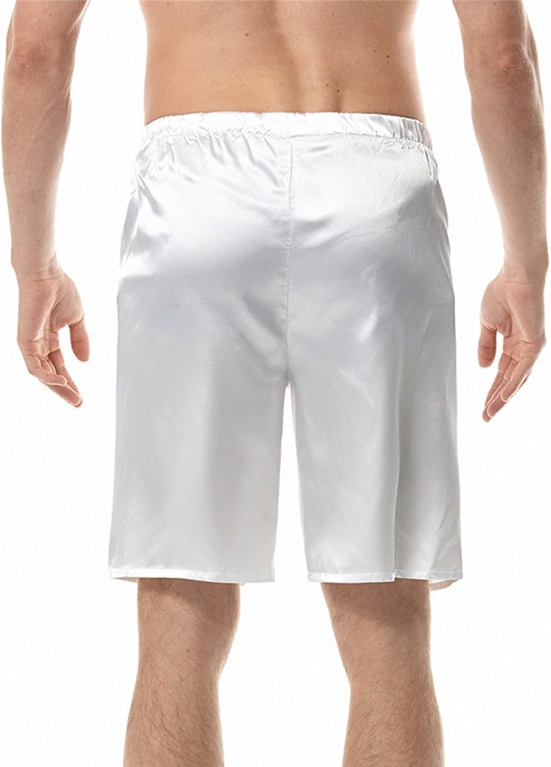 Star Boy Uomo Estate Fitness Sport Tempo Libero Tinta Unita Nero Singolo Strato Pantaloncini per Uomo Tech Mens Pantaloni, bianco, L