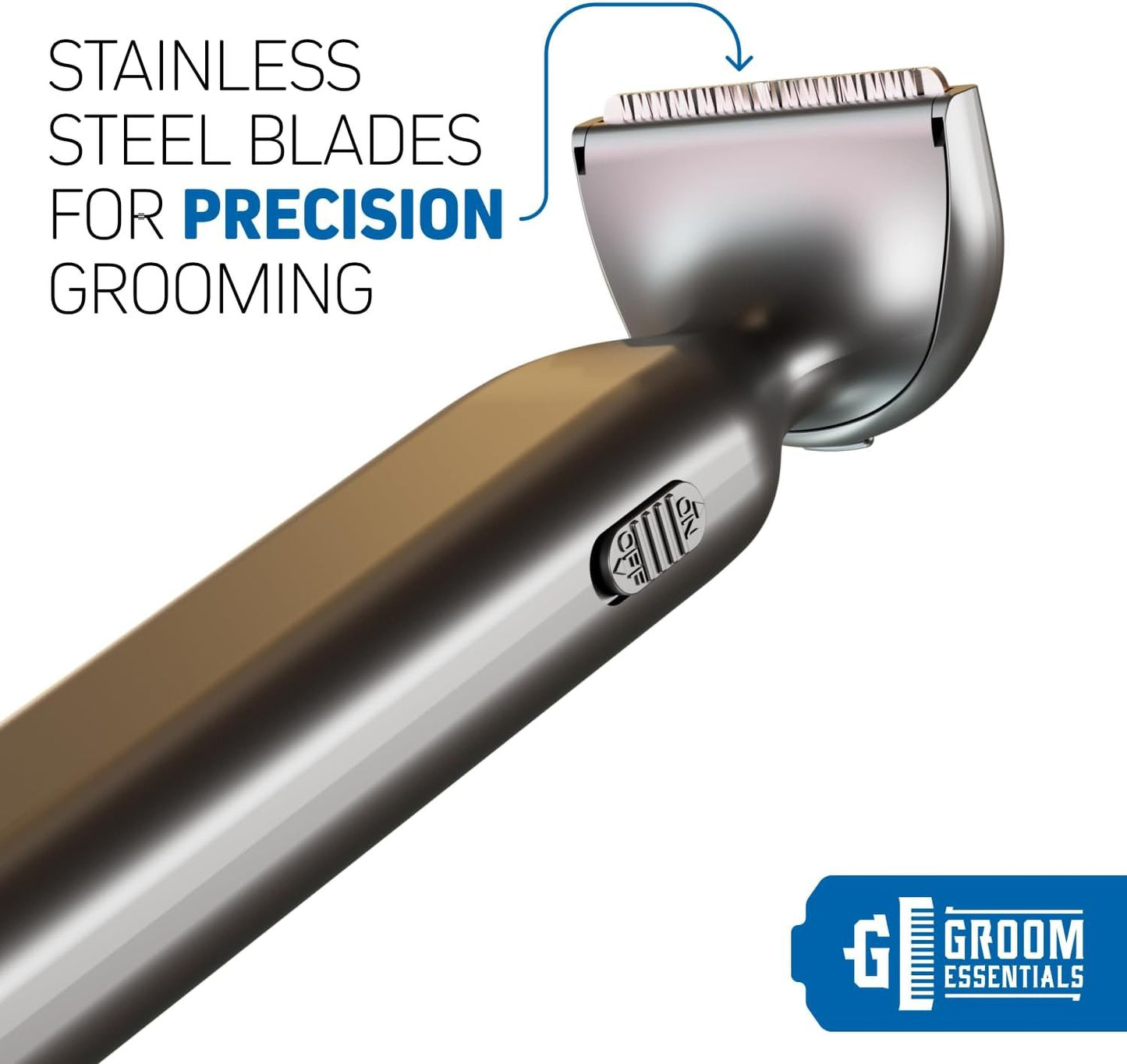 Groom Essentials Electric Back Shaver for Men | 150° Extension, Extendable Handle, Multi-Functional Shaver for Back | Travel-Friendly, Foldable Design (Rechargeable, Extended)