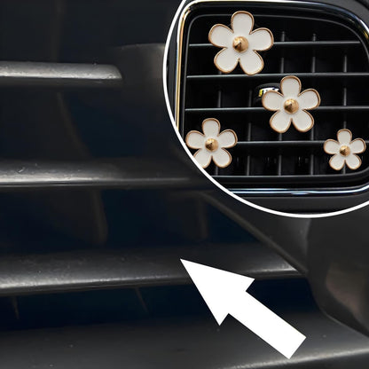 XINLIYA 8PCS Car Daisy Flower Air Vent Clip, Cute Auto Outlet Air Conditioning Clip, Sweet Girly Vehicle Gift for Women Girls, Car Interior Decor Universal Fit（White）