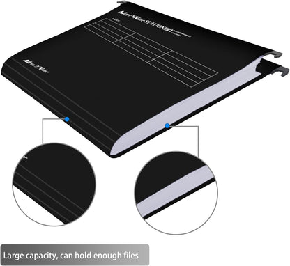 MerryNine A4 Suspension Files, 15PCS Polypropylene Filing Cabinet Suspension Files with Tabs and Card Inserts for School Home Work Office Organization