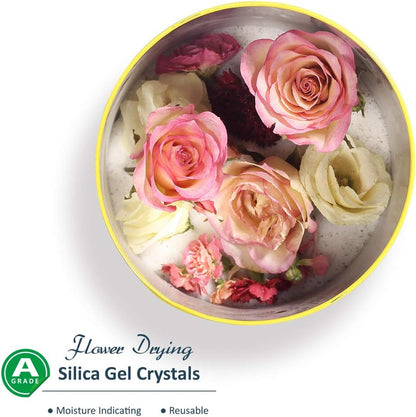 wisedry Flower Drying Silica Crystal - 2 Lbs, Fine Crystals < 1mm, Colour Indicative, Reusable
