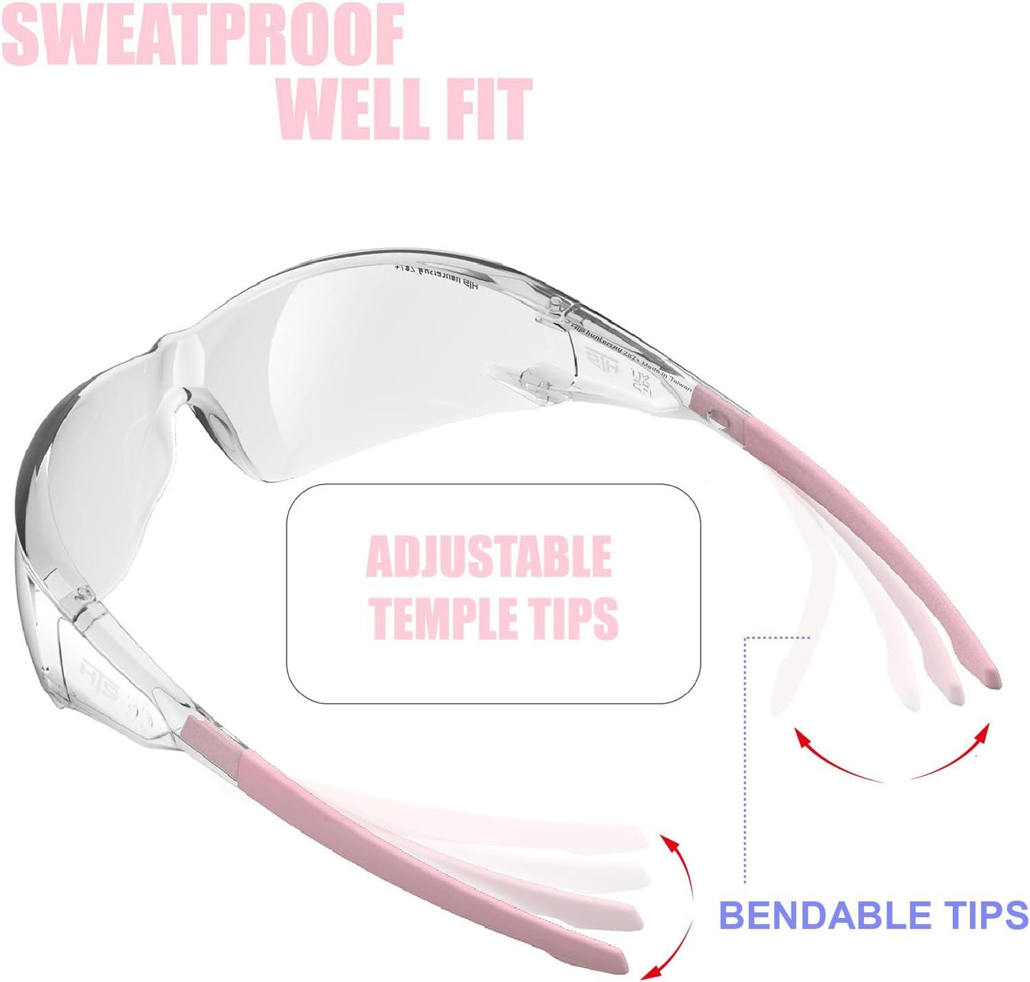 HTS HUNTERSKY S239 Sport Clear pink Small Glasses women youth protection from wind dust proof night bike riding cycling running