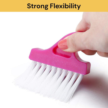 EZONEDEAL 2 Pack Protable Hand-held Groove Gap Cleaning Brush Door Window Track Kitchen Crevice Cleaning Brush Tool Hand-held Kitchen Air Conditioning Outlet Air (2 X Pink)