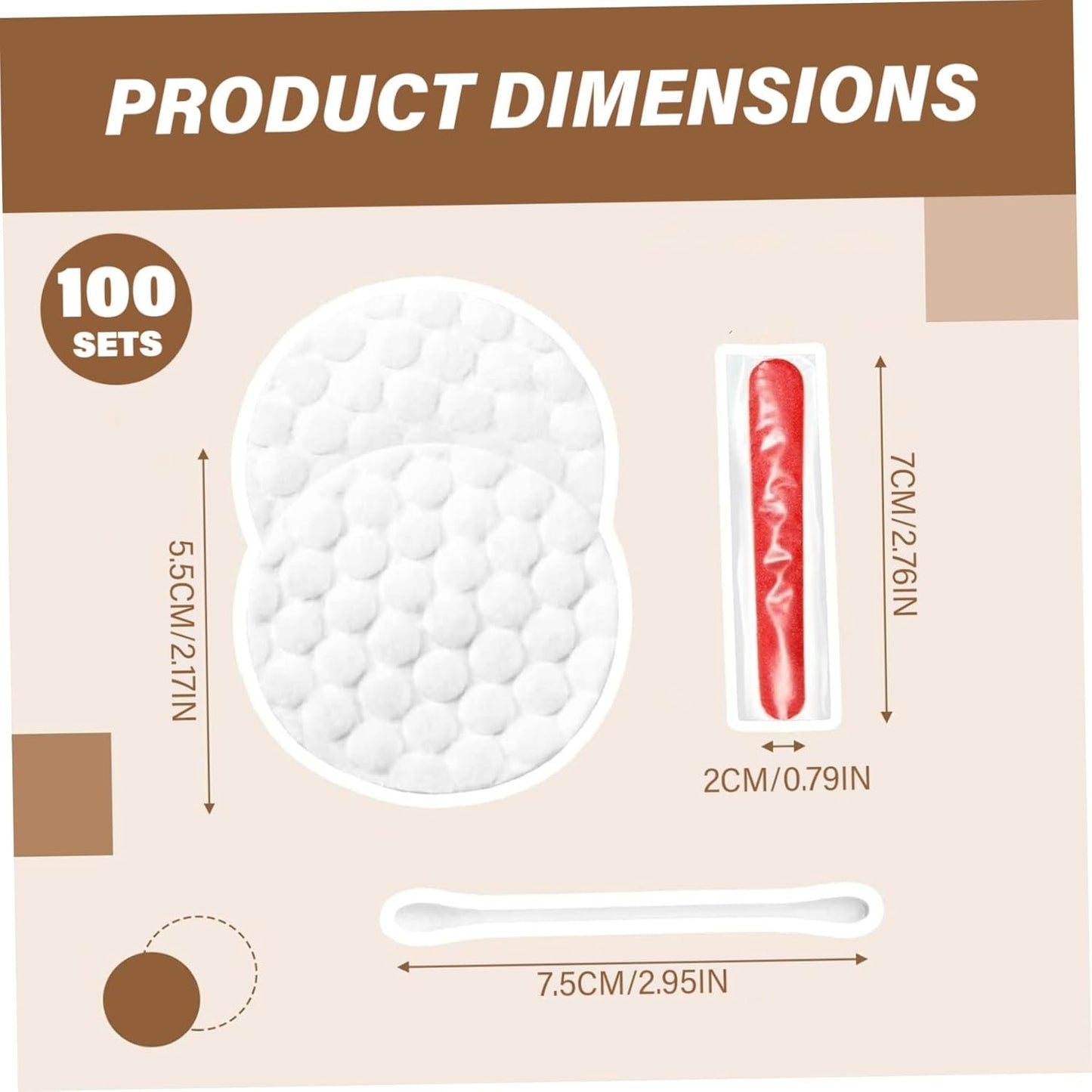 100Pcs Hotel Vanity Set, Individually Wrapped Hotel Amenities Bulk, Disposable Hygiene Kit with Cotton Pads, Cotton Swabs, Nail File for Motels Makeup Toiletry